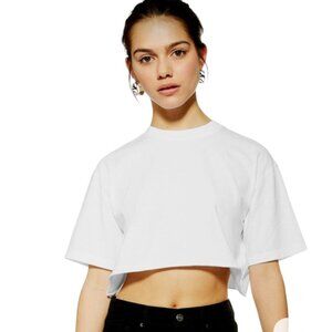 Topshop White Washed Crop T-Shirt